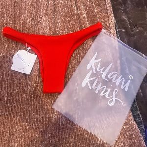 kulani kinis red rib minimalcheeky bikini bottoms